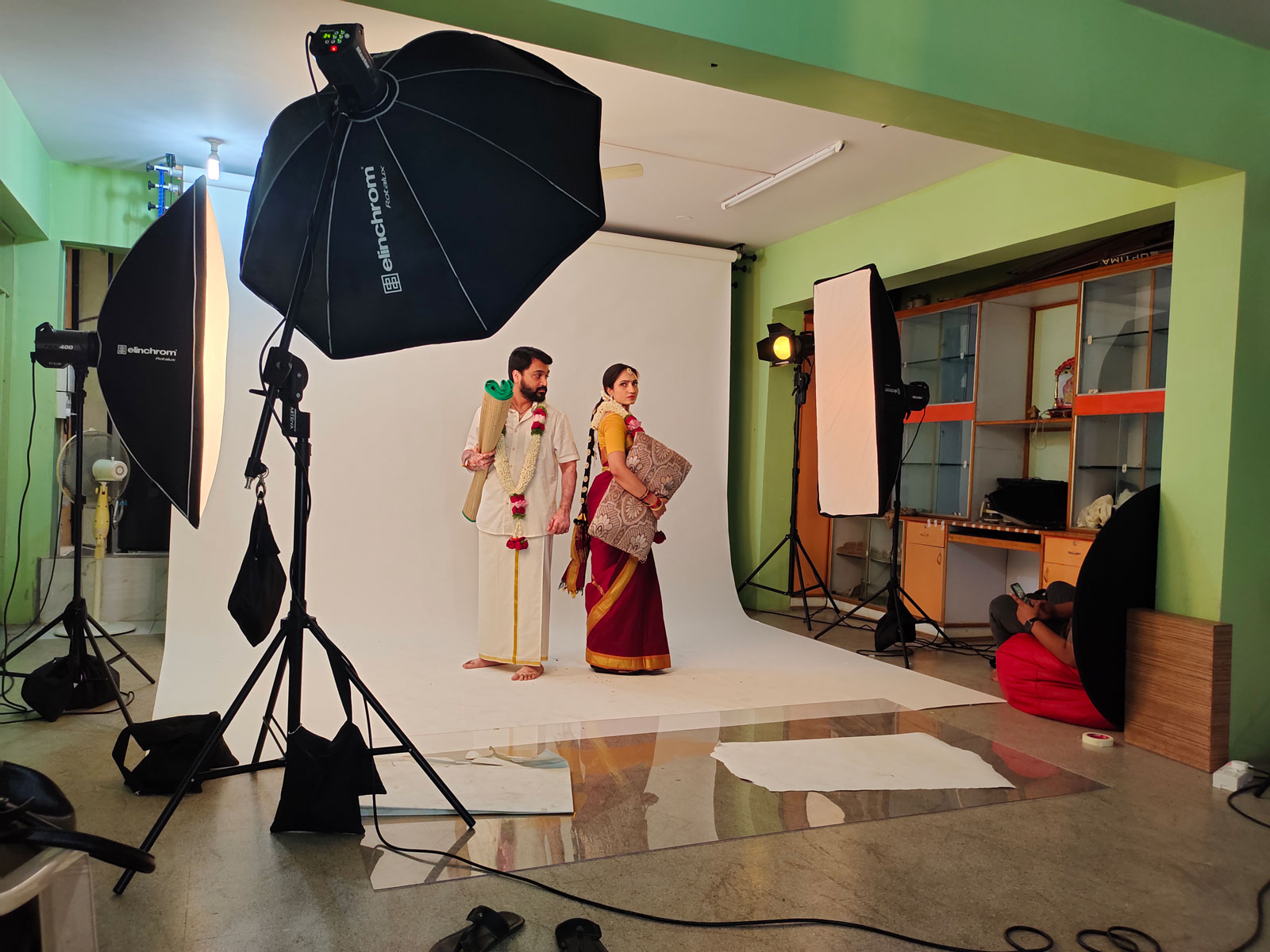 Shoot in progress (Sannidhi/Vaishnavi Gowda)